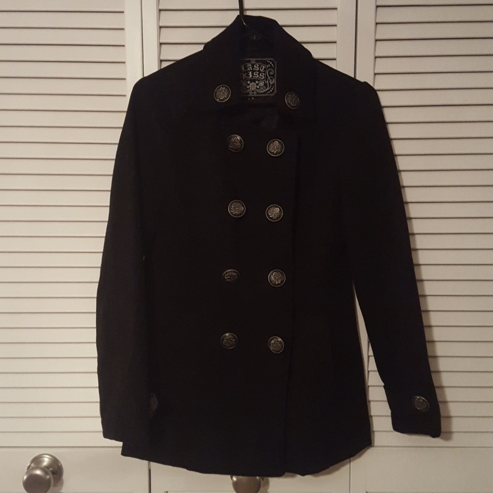 Medium black pea coat